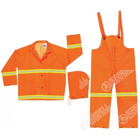 Polyester Fluorescent Rain Suit, FR