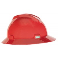 MSA Full Brim V-Gard Hard Hat w/ Ratchet Suspension