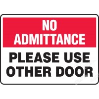 Admittance Sign